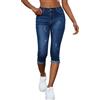 Onsoyours Jeans Capri Donna Eestivi 3/4 Jeans a Vita Alta Eleganti Elasticizzati Corti Pantaloni in Denim Jeggings B Blu Scuro XL