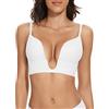 SEAGETTINO Reggiseno push-up profondo a forma di U Plunge senza ferretto Multiway Reggiseno senza schiena per abito senza schiena, bianco, 4D
