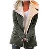 OBiQuzz Giacca invernale da donna, in jeans, foderata, con pelliccia, giacca invernale in denim, con tasche, top outwear giacca in pile, cappotto, giacca per le mezze stagioni, giacca con cappuccio