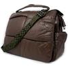 Emila Borsa donna marrone a mano trapuntata da lavoro ufficio tipo messenger bag postina capiente con tracolla in tessuto porta documenti shopping grande shopper Marrone scuro