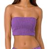 creazioni unique Top Donna Elegante Senza Spalline - Top a Fascia Corto Estivo Elasticizzato 100% Rayon (Lilla)
