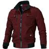 Generic ZBDP Bomber Uomo Moda Casual Giacca A Vento Cappotto Uomo Primavera Autunno Outwear Solido Stand Slim Jacket Mens, Rosso, XL