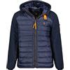 Geographical Norway Abator Men - Giacca Uomo Imbottita Calda Autunno-Invernale - Cappotto Caldo - Giacche Antivento A Maniche Lunghe - Abito Ideale Per Uomini (Blu Marino XL)