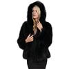 TRIGLICOLEUM Cappotto di pelliccia da donna elegante in pelliccia sintetica, giacca invernale spessa e calda, in finta pelliccia, a maniche lunghe, per le mezze stagioni, per le donne, Nero , s