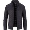 Generisch Giacca invernale da uomo, a piena zip, in pile, tinta unita, casual, a maniche lunghe, invernale, oversize, per l'autunno, per attività all'aria aperta, calda, A01, XL