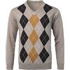 KTWOLEN Maglioni da Uomo Invernale Scollo V Slim Fit a Costine Pullover con Motivo Rombi Classico Casuale Magli Manica Lunga Maglieria Tops Basic per Autunno Inverno