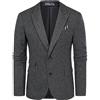 PJ PAUL JONES Giacca da uomo vintage British Blazer, con 2 bottoni, giacca business da completo in tweed, Nero , S