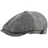 Kangqifen Cappello unisex estivo a 8 pannelli, in finto lino, stile vintage, regolabile, 56-59 cm, Grigio scuro, Taglia unica