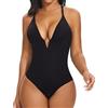 SHAPERIN Body Modellante Donna Scollo V Contenitivo Modellante Dimagrante Pancia Piatta Shapewear Bodysuit Perizoma Canotte Nero 2# Large