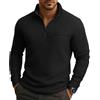 Oanviso Maglione Uomo Invernale con Zip Tessuto Maglina Maglia Manica Lunga Maglioncino Texture Felpa Pullover Polo Sportiva Sweater
