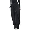 ORANDESIGNE Donna Jeans Stile Boyfriend Y2k Gamba Larga Jeans Baggy Denim Pantaloni a Vita Alta Punk Sciolti Pantaloni Diritti e Ragazza Streetwear H Nero M
