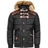 Geographical Norway - Giacca Invernale da uomo, trapuntata, Parka Belphegor (Nero, XL)
