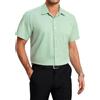 HISDERN Camicia Maniche Corte Uomo Camicia Verde Uomo Elegante Formale Camicie da Uomo Camicia Estiva Casual Regular 4XL