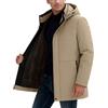Dasongff Piumino Metà Lungo Uomo Leggero e Caldo Cappotto Inverno Giacca Militare Uomo Con Cappuccio Cerniera Antivento Parka Impermeabile Casual Piumino da Trekking Jacket, cachi., 5XL