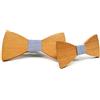 HZQIFEI Papillon in legno, 2 pezzi, set di papillon in legno da uomo + papillon in legno per bambini