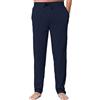 The Essentials Wardrobe Pantaloni da pigiama da uomo, in jersey di cotone, taglia S-4XL, Marina Militare, L