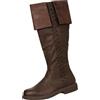Generic Stivaletti alti da uomo con tacco - Stivali in pelle a gambo lungo, stivali medievali sopra il ginocchio Stivali vintage in pelle PU stivali alti al ginocchio, marrone, 42 EU