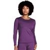 LAPASA Pacco da 2 o 1 Maglia Termica Donna Manica Lunga Fodera in Micro Pile - Pigiama Abbigliamento Intimo Canottiera Calda Elastica Traspirante Sportiva Viola2 (più Caldo) XS