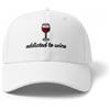 Tindo Cappellino da festival bianco, motivo Addicted to Wein/Caffè con scritta Addicted to Wein/Coffee - Divertente berretto da baseball per uomo e donna - Cappuccio in cotone regolabile in stile