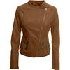 JOPHY & CO. Giacca Corta Biker Donna Ecopelle con Tasche Anteriori e Laterali (cod. 33108)
