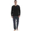 SaneShoppe Set Pigiama a Maniche Lunghe da Uomo Regalo per Gli Uomini| Pigiama di Cotone| Top in Pile Termico