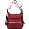 YANAIER Borsa a tracolla da donna 3 in 1, elegante borsa a tracolla multifunzionale, per viaggi, attività all'aperto, uso quotidiano, scuola, shopping, borgogna