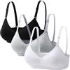 Bysion Reggiseni per Ragazze Adolescenti 3 Pezzi Cotone Traspirante Senza Cuciture Sportivo Intimo Reggiseno Bralette per Bambine per 12-18 Anni Bambini e Donne