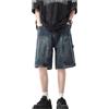 QJK Streetwear Jorts Estivi Y2K Pantaloncini Dark Wash Jorts Denim Bermuda, M