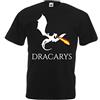 CHEIDEASTORE T-Shirt Maglietta Targaryen Dracarys Got Trono di Spade Uomo (Medium, Nero)