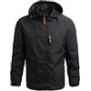 MOKBAY Giacca Antipioggia Uomo con Cappuccio Giacche Impermeabile Antivento Leggera Softshell Jacket Pioggia Trekking Sportivo