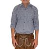 Trachterbahn Camicia tradizionale regionale per ragazzi a maniche lunghe, con fazzoletto al collo di 45 x 45 cm e tasca sul petto