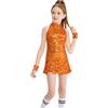 LOLANTA Costume da Ballo con Paillettes per Ragazze - Abbigliamento Hip-Hop per Bambini