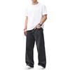 Generisch Straight Fit Baggy Jeans Ragazzi Wide Leg Pantaloni larghi con elastico in vita Pantaloni da jogging stretch gamba larga abbigliamento per bambini vintage streetwear 11-16 anni