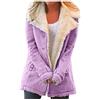 OBiQuzz Giacca invernale da donna, in jeans, foderata, con pelliccia, giacca invernale in denim, con tasche, top outwear giacca in pile, cappotto, giacca per le mezze stagioni, giacca con cappuccio