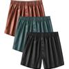 Jveyvth Boxer da Uomo, Boxer da Uomo in Raso, Elastico in Vita, Biancheria Intima, Pantaloni del Pigiama, Chiusura con Bottoni