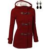 BUOYDM Cappotto Donna Felpa con Cappuccio Giacca Invernale Giacche e Cappotti Outwear Hoodies C-Vino Rosso XL