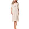 Merry Style Camicia da Notte Manica Corta Donna 91LW1 (Ecru (Manica Corta), XXXL)