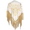 La Senorita La Señorita Foulard cintura chale manton de manila Flamenco di danza blanco oro frangia oro