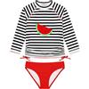 weVSwe Costume da Bagno per Ragazze 2 Pezzi Rash Guard per Bambini Costumi da Bagno A Maniche Lunghe UPF 50+ Protezione Bow-Knot