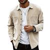 seiveini Camicia in Velluto da Uomo Maniche Lunghe Giacca Camicie Button-Down con Tasche Autunno Inverno
