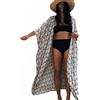 Peuignao Copricostume Donna Mare Lungo Cover Up Kimono Copricostume Mare Aperto Donna Kimono Cardigan Copri Costume da Spiaggia Donna Boho Taglie Forti Beach Cover-Ups Copri Bikini Copricostumi Lunghi Grigio