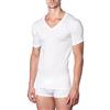 marcLuis - Mezza Manica Scollo a V in 100% Puro Cotone Jersey Pettinato per Una Morbidissima e freschissima Sensazione sulla Pelle, Confezione da 3 Pezzi, Colore: Bianco, Taglia XXL
