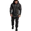 shownicer Tuta Jumpsuit Uomo Pigiama con Cappuccio Tuta Intera One Piece Pigiama Overall Uno Zip Tinta Unita Casual Confortevole Pigiami da Casa A Grigio Scuro XXL