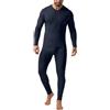 QIXING Set intimo termico da uomo foderato in pile con calzamaglia lunga calda per inverno, sci, calcio, lavoro