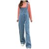 Generisch Salopette da donna in jeans anni '90 baggy denim overall salopette in jeans senza maniche taglio largo casual lunghe overalls jeans baggy teenager ragazze streetwear pantaloni con pettorina spalline