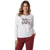 Generico Pigiama Donna Invernale Caldo (Peso 200 gr Metro lineare) Pigiama Donna Caldo Cotone Interlock Garzato Lungo- Pigiami Disponibili dalla S alla XXL (L- Hello Winter Bianco)
