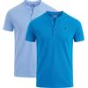 JRC Just Royal Clothing Confezione da 2 magliette Henley a maniche corte, leggere, per palestra, corsa e uscite casual, azzurro, blu scuro, XL