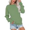 PLOKNRD Donna Felpa con Tasche Leggera Senza Cappuccio Maglia Tempo Libero Sport Basic Casual Style(Verde,2XL)