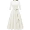 Dasongff Abito vintage anni '50 Donna Retro Rockabilly Pin-Up Chic Ed Elegante Abiti Senza Maniche a Pois Anni 40 50 60 Swing Casual da Ballo Matrimonio Cocktail Cerimonia, bianco, M