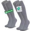 MEDOLY Calze di sostegno (2 paia) con compressione, calze da viaggio con 65% cotone, calze a compressione per uomo e donna - calze di sostegno al ginocchio senza cuciture fastidiose